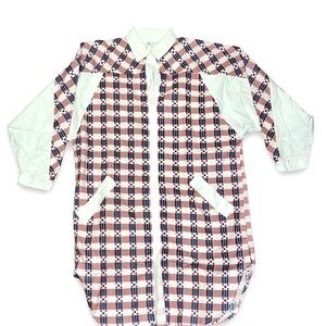 Vintage Tommies Sleep Shirt Star Flag Flannel Cotton Nightgown New Old Stock Htf